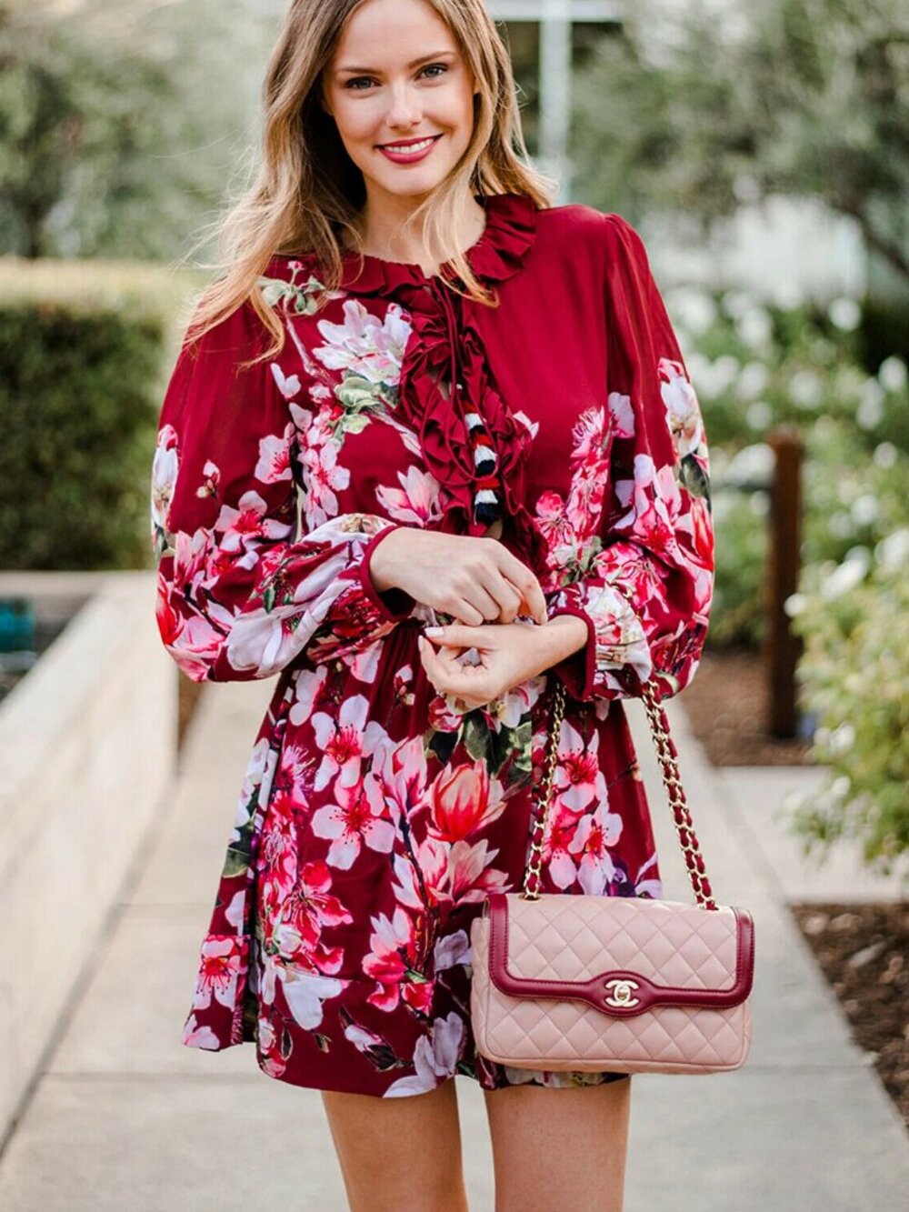 ROCOCO SAND AMOUR MINI DRESS BURGUNDY FLORAL BNWT MEDIUM